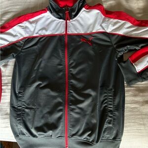 Puma jacket for boys red grey white size M
